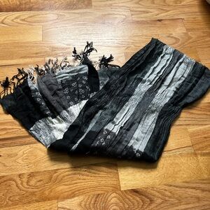 Black, Gray, and White Scarf